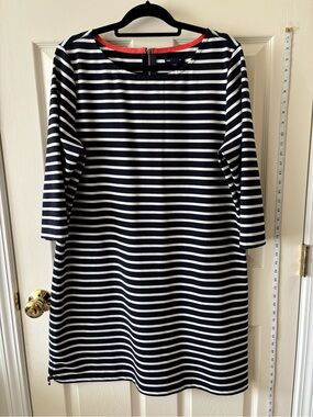 Gap Striped Navy and White Crewneck Dress